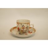 A Chinese porcelain Quanlong coffee cup and saucer,