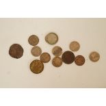 An Elizabeth I six pence and various other coins