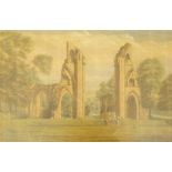 English School, late 19th century
Glastonbury Abbey and Tor
Oil on canvas,