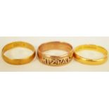 A 9ct rose gold Mizpah ring, Birmingham 1912, finger size U,