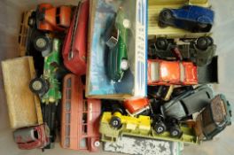 A collection of Dinky toy cars and various other cars