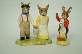 A Royal Doulton Bunnykins figure William and another Bun Fight,