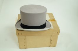 A felt top hat in original box by Herbert Johnson, 38 New Bond Street, London,