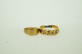 An 18ct gold keeper ring, 3.