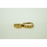 An 18ct gold keeper ring, 3.