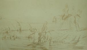 Two photographs, titled in pencil Charge of Cavalry and The Second Canal,