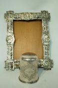 A late Victorian silver photograph frame, London 1881, 20 cm by 15.5 cm, image area 13 cm by 9.