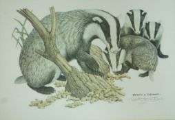 Patrick A Oxenham
Badgers
coloured print
signed in pencil and numbered 203/500
30cm x 44cm
Together