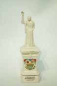 A Hanley crested china figure of Florence Nightingale on a plinth 1820 - 1910,