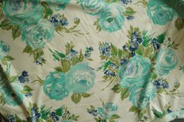 A Carleton Varney cotton bolt of fabric printed in blue and green with flowers