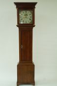 A 19th century oak cased longcase clock, with a painted dial, P Pulmon Axminster,