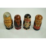 A collection of Russian political and satirical dolls