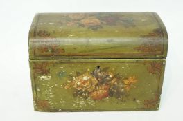 A 19th century dome top tea caddy, with a hinged lid,