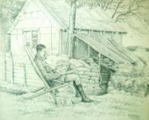 Bombardier Gerald Dorman
First World War study of a soldier seated on a deck chair