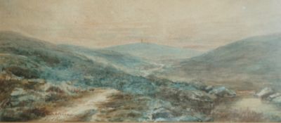 E.Machin
Moorland scene
Watercolour
Signed and dated 1914 lower left
15.75cm x 31.