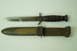 A WWII dagger, the blade marked USM 3 Imperial,