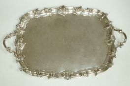 A large silver two handled tray, by Elkington & Co, Birmingham 1938,