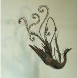 Sean Crampton (1918-1999) hanging bronze figure of a phoenix,