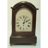 A mahogany cased bracket clock, the white enamel dial signed, Cook and Calvay Calcutta London,