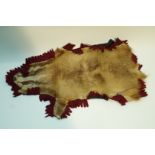 An early 20th century Badger skin rug, mounted by “Army & Navy C.S.L. No.