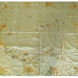An early 20th century Japanese silk panel,