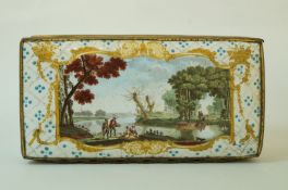 A mid 18th century Continental enamel inkwell,