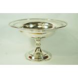 A silver comport, Chester 1915, the shallow bowl with pierced decoration to the rim,