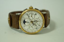 Baume & Mercier, a gentleman's moonphase chronograph wristwatch,