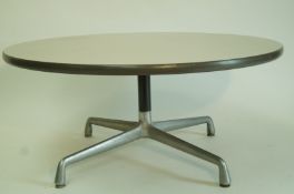 A Herman Miller circular coffee table, possibly made for Eames, on chrome base, 41cm high,