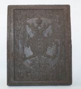 A late 18th century impressed tea block, with moulded coat of arms,