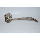 A pair of continental silver plated soup ladles, gadrooned rim to the handles with rococo cartouche,