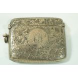 A silver vesta case, by W.