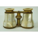 A pair of Victorian opera glasses, with inlaid mother of pearl and gilt case, 6.