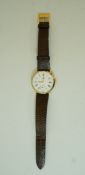 Longines, a gentleman's wrist watch, the circular white dial with black hands, Roman numerals,