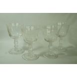 A set of four wine glasses, produced for Thomas Goode & Co.