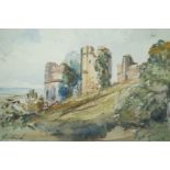 Goodrich, mid 19th century 
Nunney Castle
Pencil and watercolour
Signed lower left,