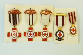 Five British Red Cross medals awarded for "Proficiency in Anti-Gas Training",