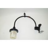 A mid 20th century Railway platform light, with arrowhead finial, 78cm high,