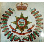 A.B., 20th century
The Worcester Regiment
back painted on glass
signed with initials lower right
28.