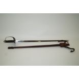 A George V officers sword with leather scabbard,