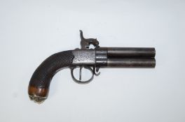 A 19th century turnover percussion pistol,