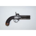 A 19th century turnover percussion pistol,