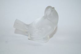 A Lalique glass model of a bird, signed "Lalique R France", 19.