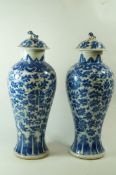 A pair of early 20th century Chinese vases and covers,