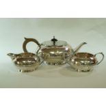 A silver three piece tea service, by J.B.C.