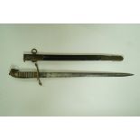 A Navy short sword with a Shagreen grip,