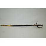 A military sword, inscribed to the scabbard on the brass mount "Moore late Bicknell & Moore,