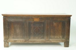 A 17th century and later oak coffer,