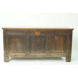 A 17th century and later oak coffer,
