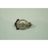 A Royal Medical Corps diamond and enamel sweetheart brooch, 3 cm long, 5.